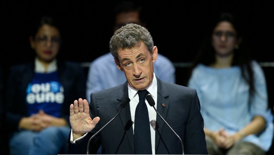 Nicolas Sarkozy, candidat à la primaire de la droite pour 2017, le 9 octobre 2016 au Zénith à Paris