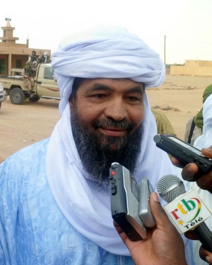 Le chef du groupe jihadiste Ansar Dine, Iyad Ag Ghaly, le 7 août 2012 à Kidal, dans le nord du Mali