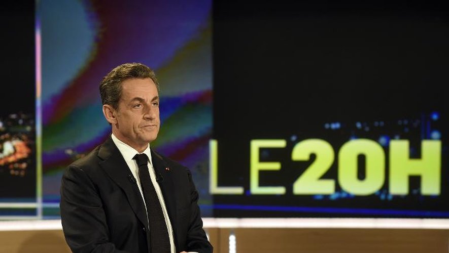 L'ancien président Nicolas Sarkozy, le 30 novembre 2014 sur le plateau du 20H de TF1