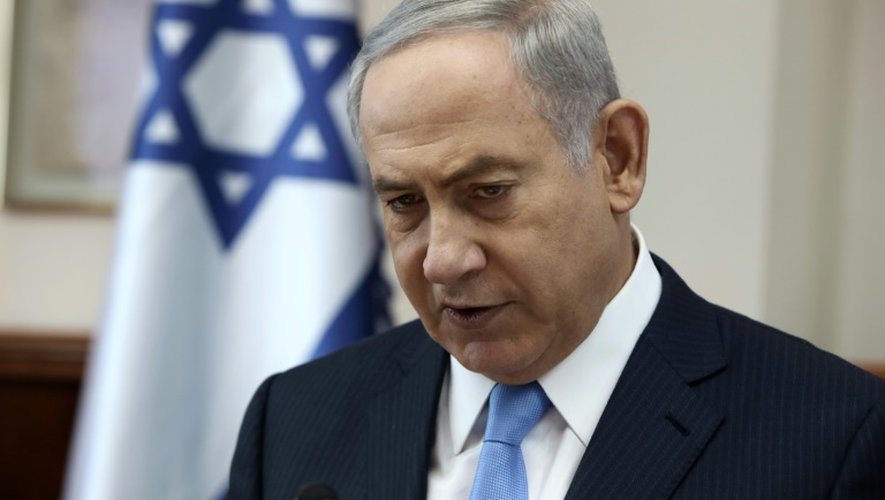 Le Premier ministre israélien Benjamin Netanyahu lors de la réunion hebdomaire du gouvernement le 9 octobre 2016 à Jérusalem