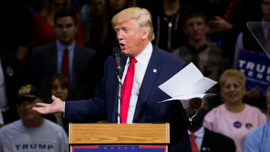 Le candidat républician Donald Trump en meeting le 10 octobre 2016 à  Wilkes-Barre, en Pennsylvanie