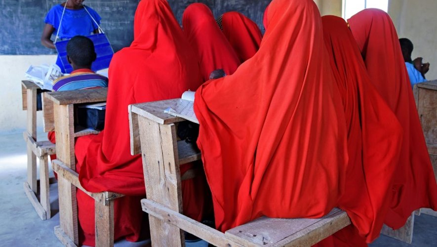 La classe d'école où étudie Halima à Wajir (nord-est du Kenya), le 28 septembre 2016