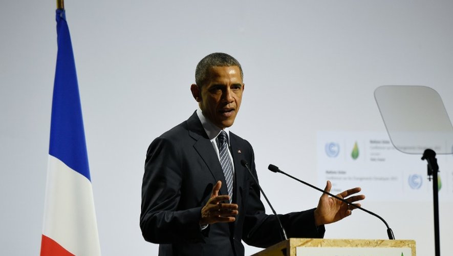 Le président américain Barack Obama lors de la conférence mondiale sur le climat de Paris, le 30 novembre 2015
