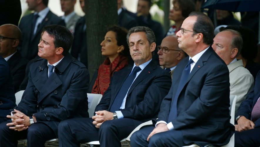 Manuel Valls, Nicolas Sarkozy et François Hollande le 19 septembre 2016 à Paris
