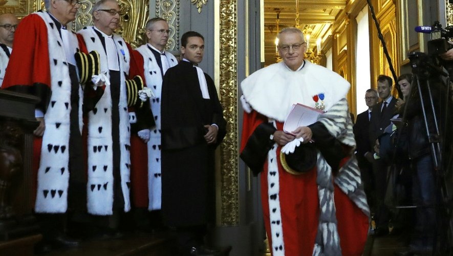Le premier président de la Cour de Cassation Bertrand Louvel lors de l'audience solennelle de rentrée de la Cour de Cassation, le 13 octobre 2016 à Paris
