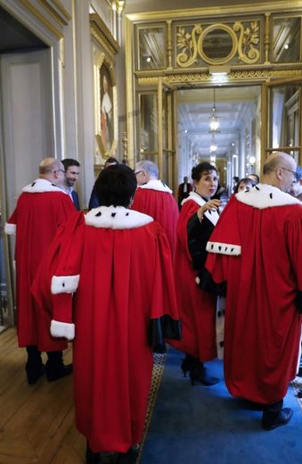 Des magistrats lors de l'audience solennelle de rentrée de la Cour de Cassation, le 13 octobre 2016 à Paris