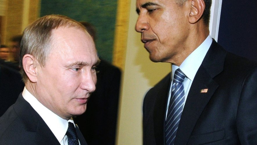 Les présidents russe Vladimir Poutine et américain Barack Obama le 30 novembre 25015 au Bourget
