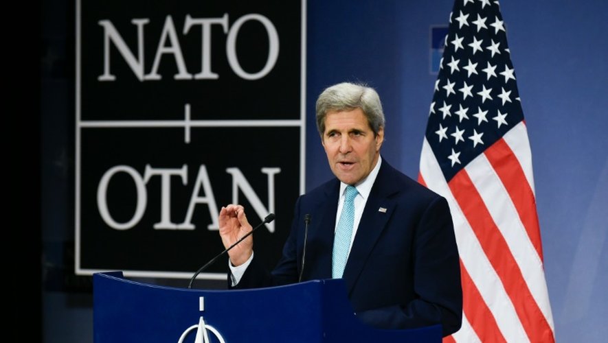 Le secrétaire d'Etat américain John Kerry à Bruxelles le 2 décembre 2015