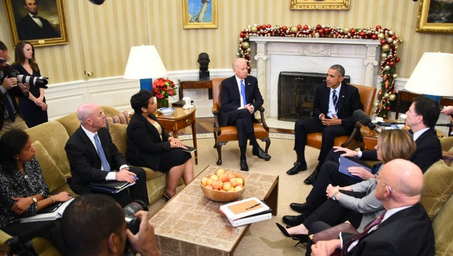 Le président Barack Obama le 3 décembre 2015 à la Maison Blanche à l'issue d'une réunion avec son conseil de sécurité nationale