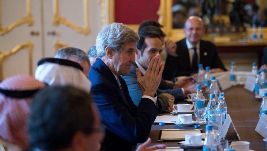Le secrétaire d'Etat américain John Kerry à Londres lors d'une réunion sur la Syrie, le 16 octobre 2016