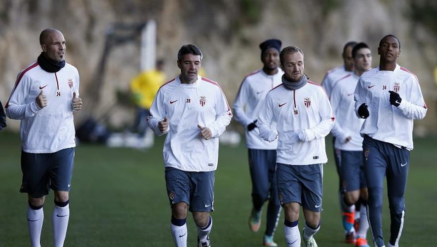 Les joueurs de Monaco à l'entraînement à La Turbie, le 8 décembre 2014