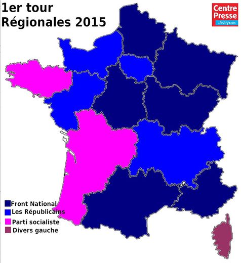 Les résultats après le 1er tour, région par région.