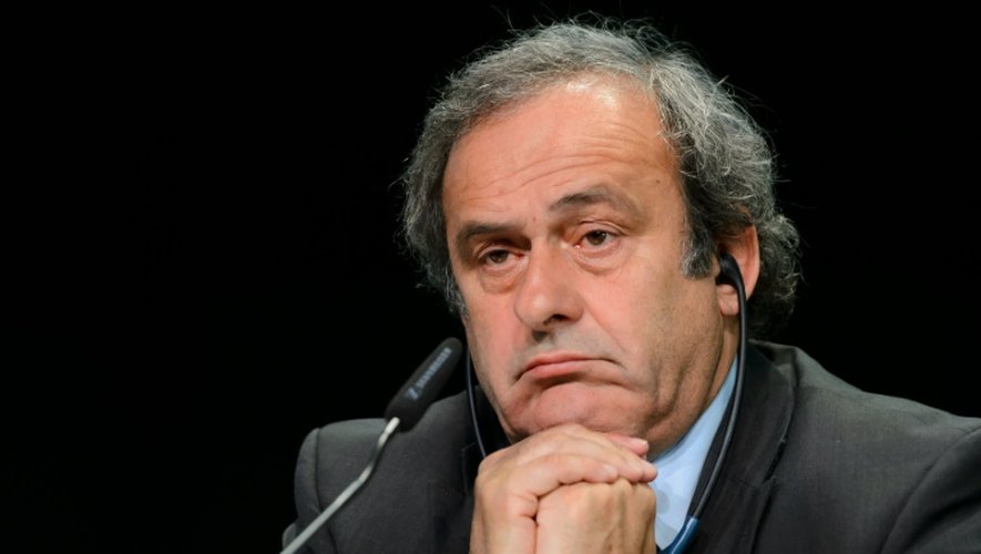 Michel Platini en conférence de presse à Zurich le 28 mai 2015