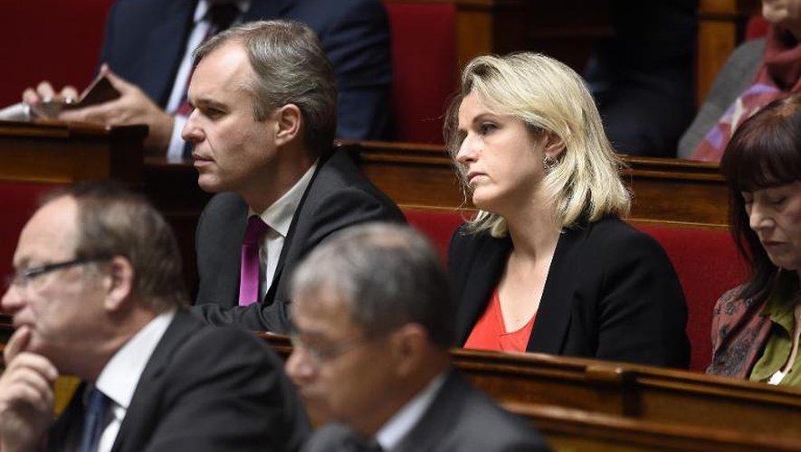 Francois de Rugy et Barbara Pompili le 21 octobre 2014 à l'Assemblée nationale à Paris