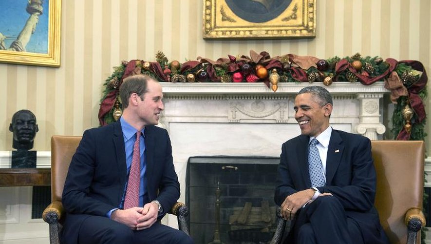 Le président américain Barack Obama et le Prince William dans le bureau Ovale à la Maison-Blanche à Washington le 8 décembre 2014