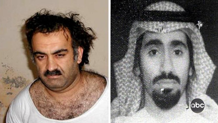 Montage de photos de Khaled Cheikh Mohammed (g), l'organisateur présumé des attaques du 11 septembre 2001 après sa capture le 1er mars 2003 et de Abdel Rahim Al-Nashiri, chef d'Al-Qaïda pour les opérations dans le Golfe, le 23 novembre 2002