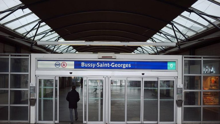 La gare RER de Bussy-Saint-Georges le 30 janvier 2014