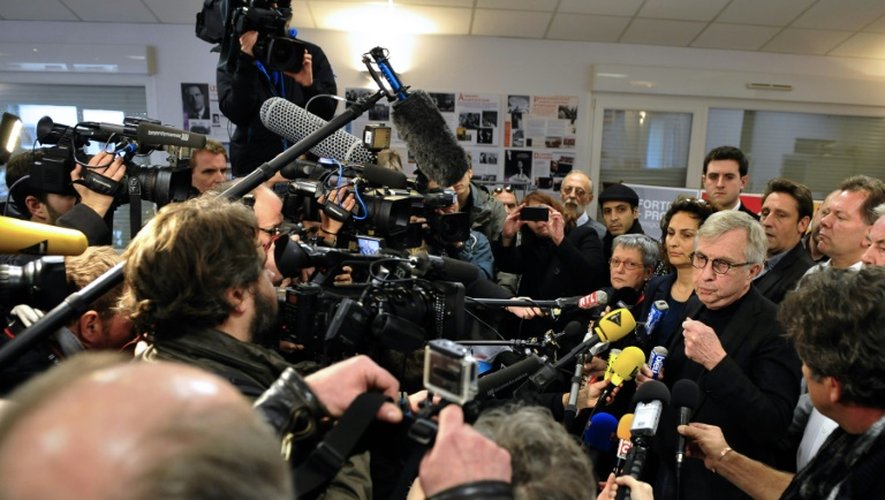 Jean-Pierre Masseret, candidat PS en Alsace-Lorraine-Champagne-Ardenne, lors d'une conférence de presse à Metz, le 7 décembre 2015