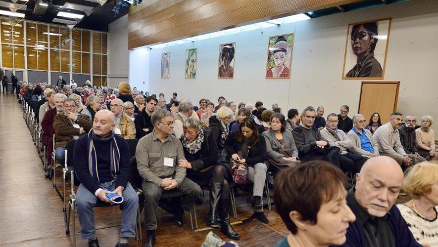 Vue générale de la salle d'audience à la lecture des condamnations dans le procès Xynthia, aux Sables-d'Olonnes  le 12 décembre 2014