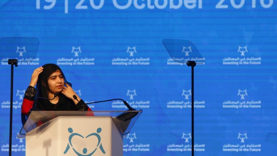 Malala Yousafzai, l'ouverture d'une conférence sur l'avenir des femmes, le 19 octobre 2016 à Charjah, aux Emirats arabes unis