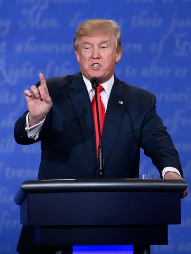 Donald Trump lors du 3ème et dernier débat présidentiel, le 20 octobre 2016 à l'Université du Nevada à Las Vegas