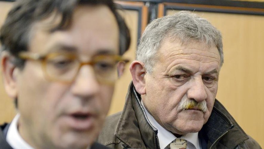 L'ancien maire de La Faute-sur-Mer Rene Marratier le 12 décembre 2014 aus Sables-d'Olonne après sa condamnation à de la prison ferme