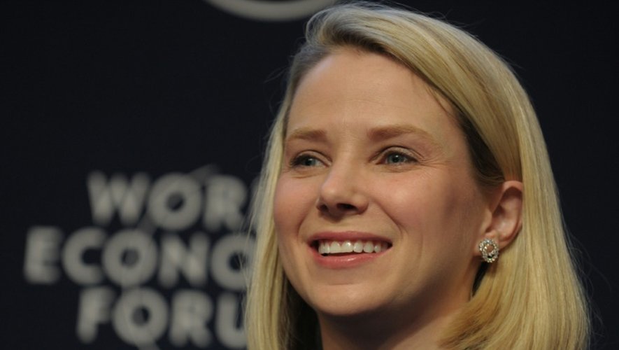 Marissa Mayer, PDG de Yahoo, photographiée le 22 janvier 2014 à Davos, en Suisse