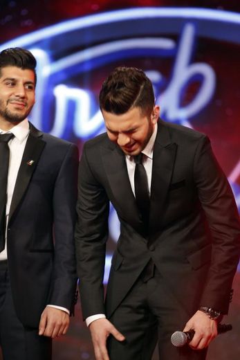 Le Syrien Hazem Sherif vient de remporter le concours "Arab Idol", le 14 décembre 2014 à Beyrouth