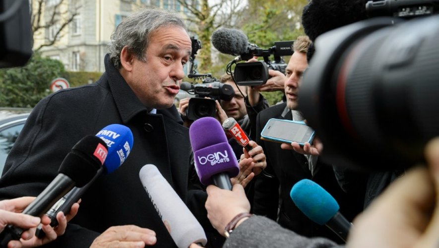 Michel Platini à son arrivée le 8 décembre 2015 au Tribunal arbitral du sport (TAS) à Genève