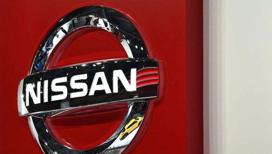 Le logo de Nissan au salon de Tokyo le 28 octobre 2015
