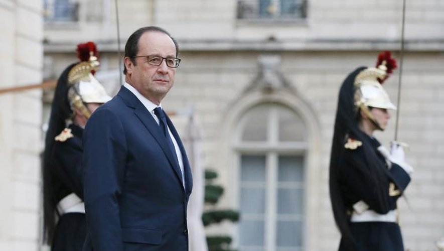 Le président de la République François Hollande le 12 décembre 2014 à l'Elysée, à Paris