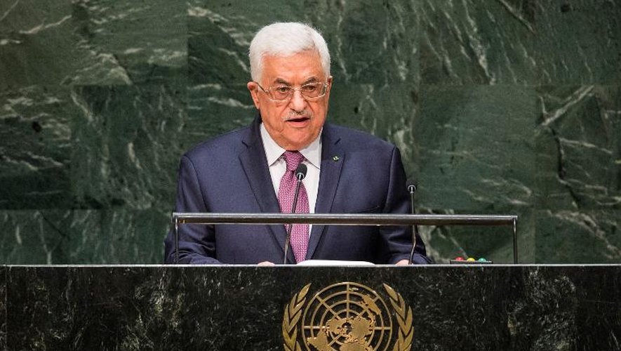 Le président de l'Autorité palestinienne, Mahmoud Abbas, le 26 septembre 2014 à la tribune de l'ONU, à New York