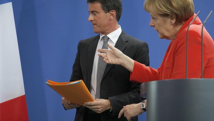 Le Premier ministre français Manuel Valls et la chancelière allemande Angela Merkel à Berlin, 22 septembre 2014