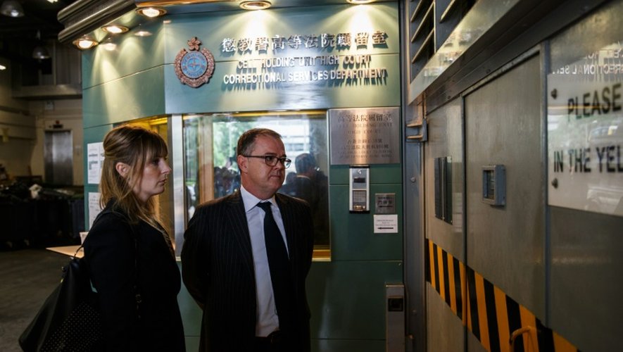 Michael Vidler l'avocat du banquier britannique Rurik Jutting accusé de double meurtre,le 24 octobre 2016 au tribunal à Hong Kong