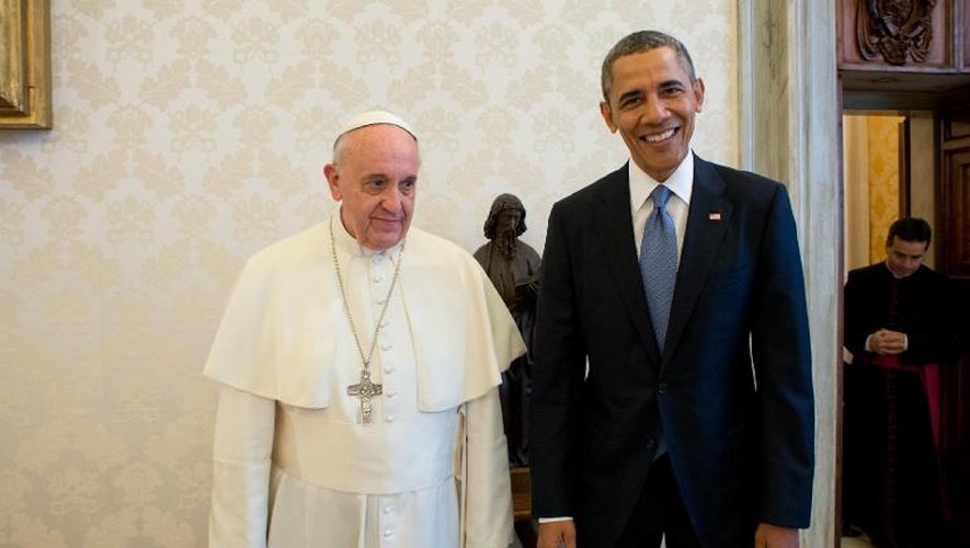 Le pape François et le président américain Barack Obama, en visite privée au Vatican, le 27 mars 2014