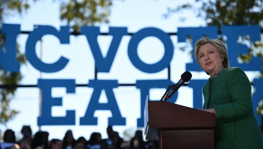 Hillary Clinton, le 23 octobre 2016 à Raleigh en Caroline du Nord