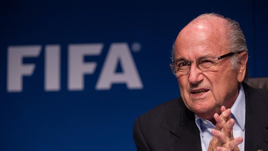 Le président de la Fifa Sepp Blatter en conférence de presse après une réunion du comité exécutif, le 26 septembre 2014 à Zurich
