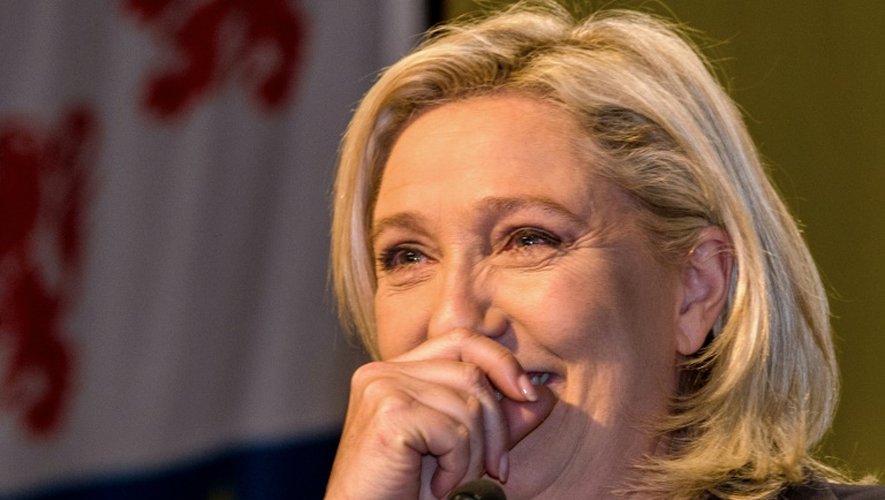 La présidente du Front nationale, et tête de liste pour les régionales dans le Nord-Pas-de-Calais, Marine Le Pen, à Hénin-Beaumont le 13 décembre 2015