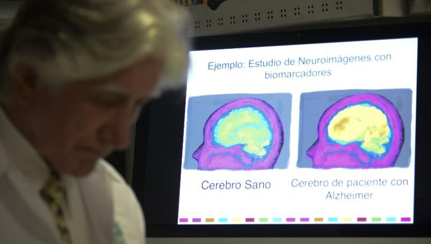 Le neurologue colombien, Francisco Lopera, à la tête du groupe de Neurosciences de l'Université d'Antioquia, le 2 décembre 2014 au laboratoire de Medellin en Colombie