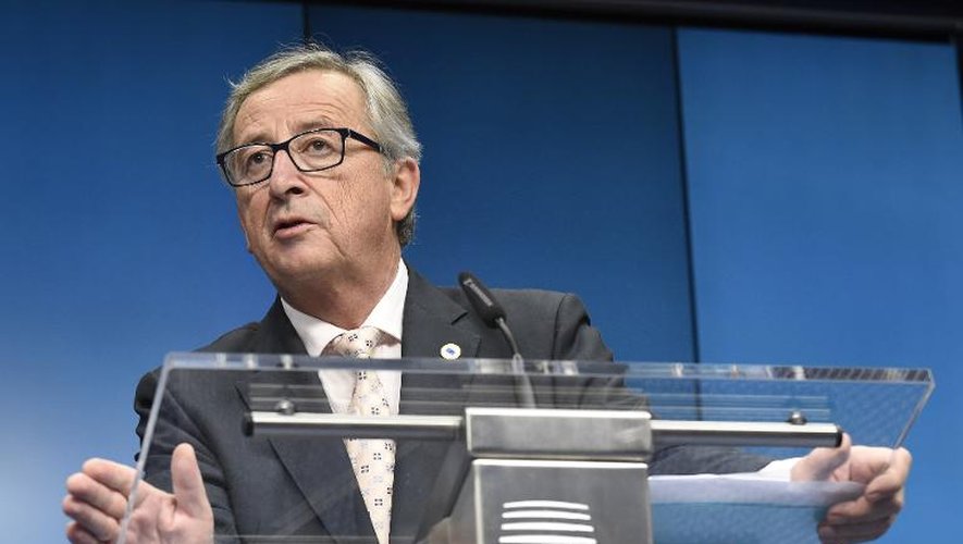 Le président de la commission européenne Jean Claude Juncker à l'issue du sommet européen le 18 décembre 2014 à Bruxelles