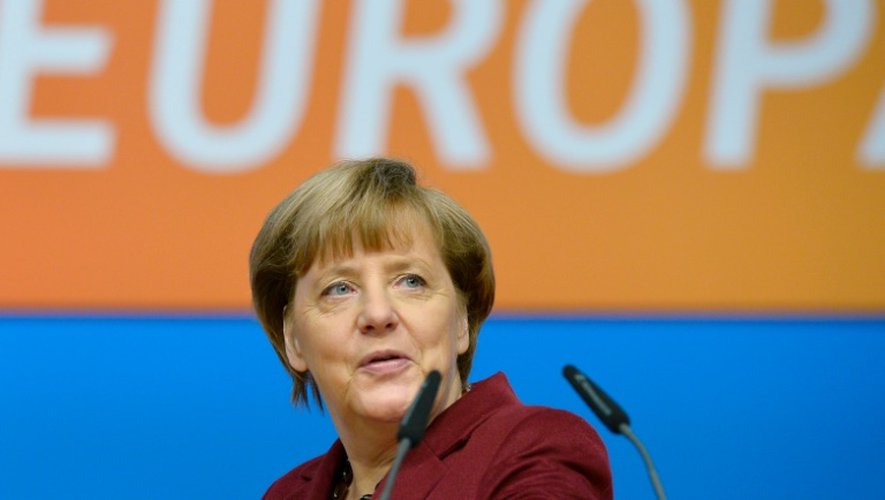 Angela Merkel, le 13 décembre 2015 à la veille du Congrès de l'Union chrétienne-démocrate (CDU), à Karlsruhe, au sud-ouest de l'Allemagne