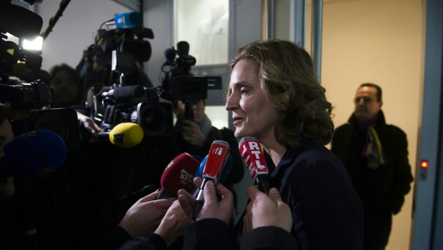 Nathalie Kosciusko-Morizet parle aux journalistes à sa sortie du bureau politique du parti les Républicains, à Paris, le 14 décembre 2015