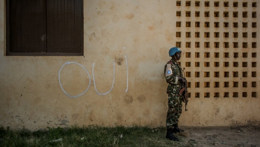 Un soldat de la Minusca à Bangui, le 14 décembre 2015