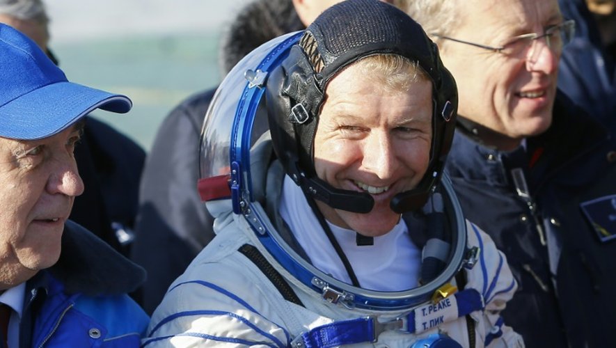 L'astronaute britannique Timothy Peake le 15 décembre 2015 sur la base de Baïkonour