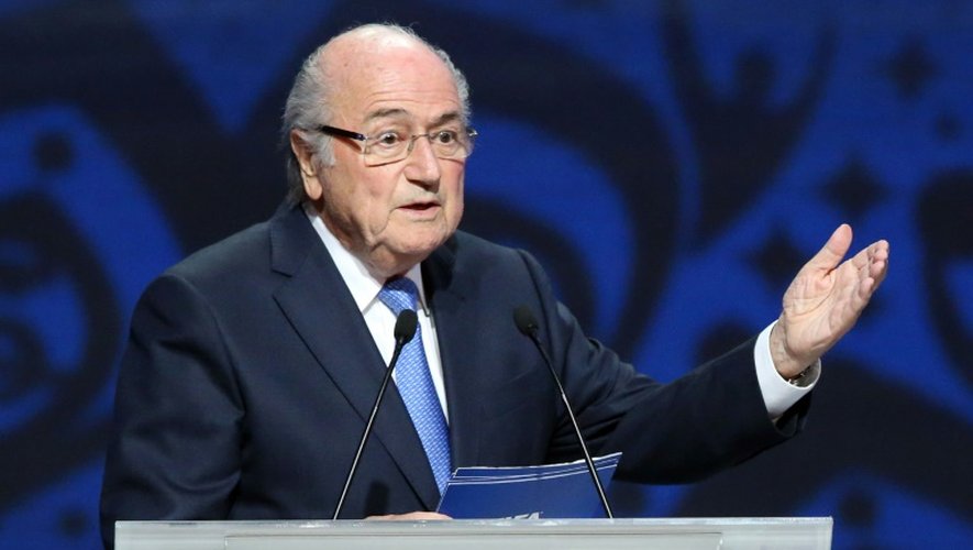 Joseph Blatter, alors président de la Fifa, le 25 juillet 2015 à Saint-Pétersbourg