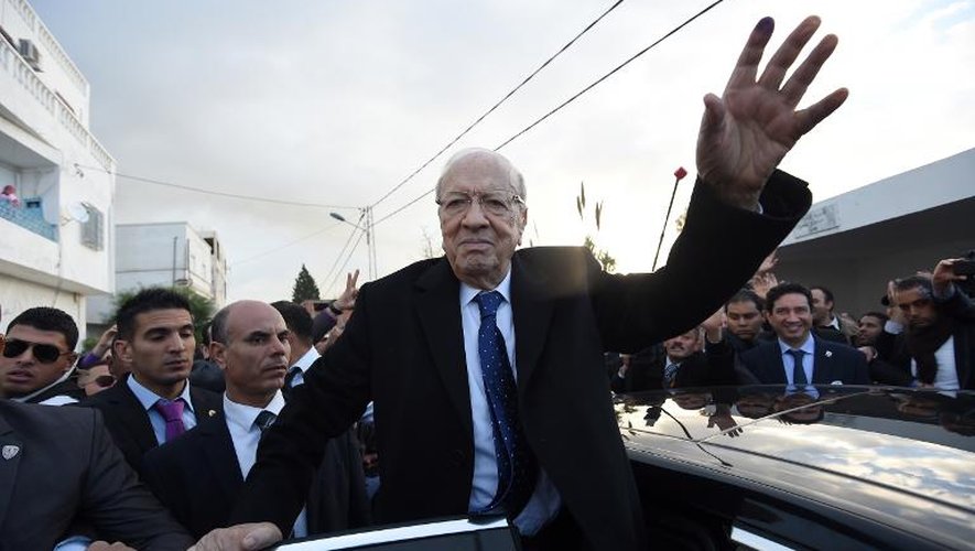 Le candidat à la présidentielle du parti anti-islamiste Nidaa Tounès, Béji Caïd Essebsi, le 21 décembre 2014 à Tunis