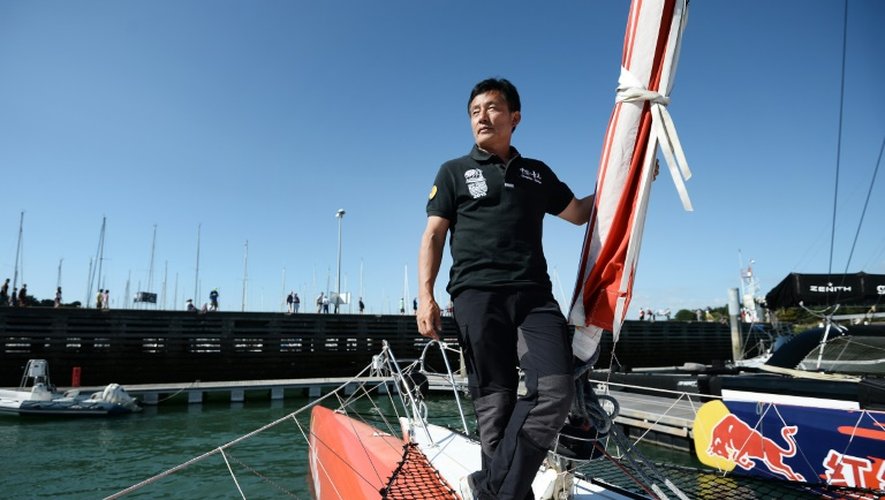 Guo Chuan sur "Qingdao China", le 8 août 2015 à La Trinité-sur-Mer