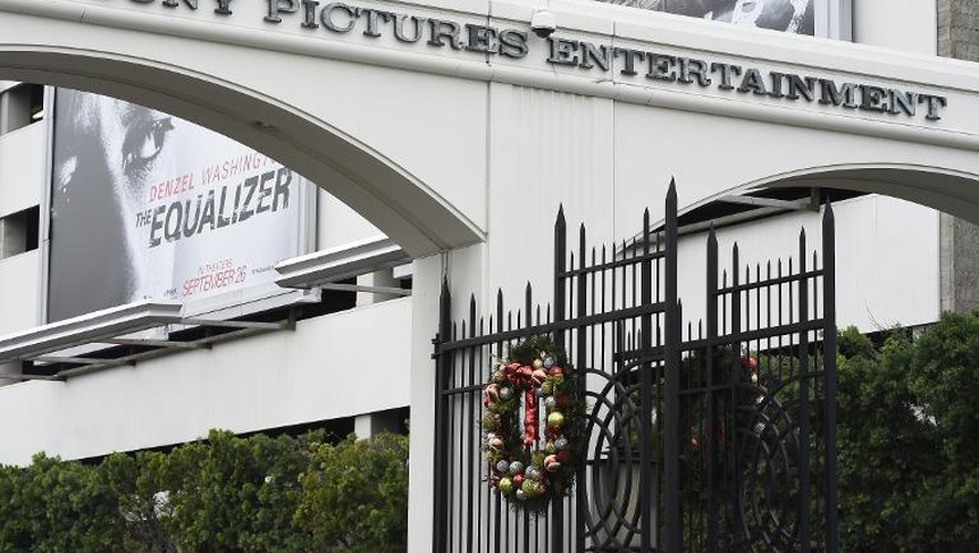 L'entrée des studios Sony à Culver City en Californie (Etats-Unis) le 16 décembre 2014