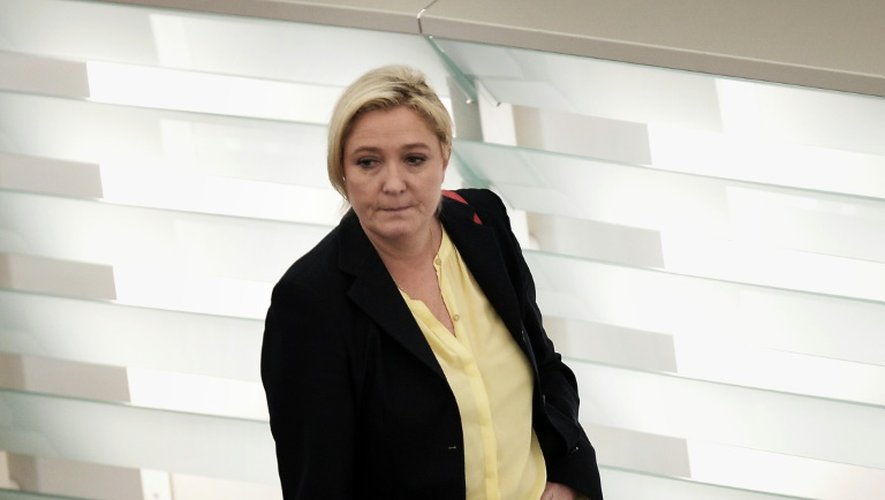 La présidente du FN Marine Le Pen au Parlement européen à Strasbourg, le 15 décembre 2015