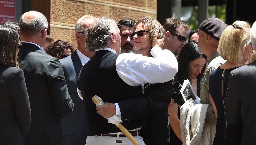 Ken Johnson, le père de Tori Johnson, lors du service funéraire célébré en hommage à son fils le 23 décembre 2014 à Sydney